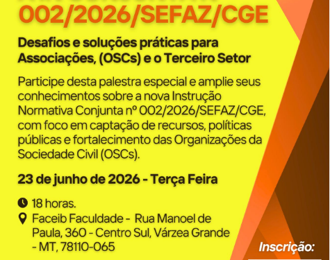 Palestra em Várzea Grande debate nova regulamentação e captação de recursos para o terceiro setor