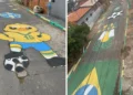 Cuiabanos retomam tradição de pintar as ruas para torcer pelo Brasil na Copa