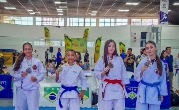 Atleta de associação de karatê de Cuiabá garante vaga nos Jogos Escolares Brasileiros após título estadual