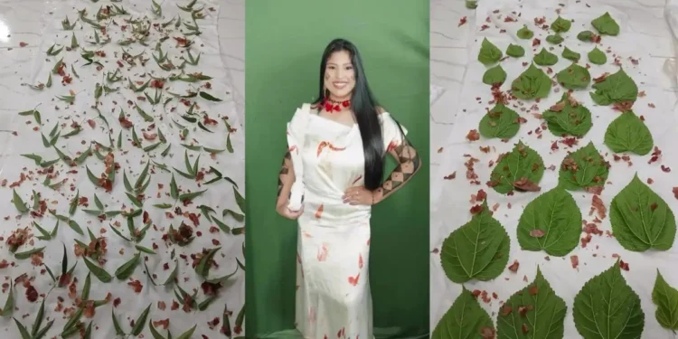 Folhas de planta medicinal estampam coleção de roupas produzidas por indígenas em MT