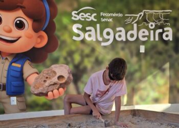 Escavação de fósseis de dinossauros é atração para crianças no Sesc Salgadeira 